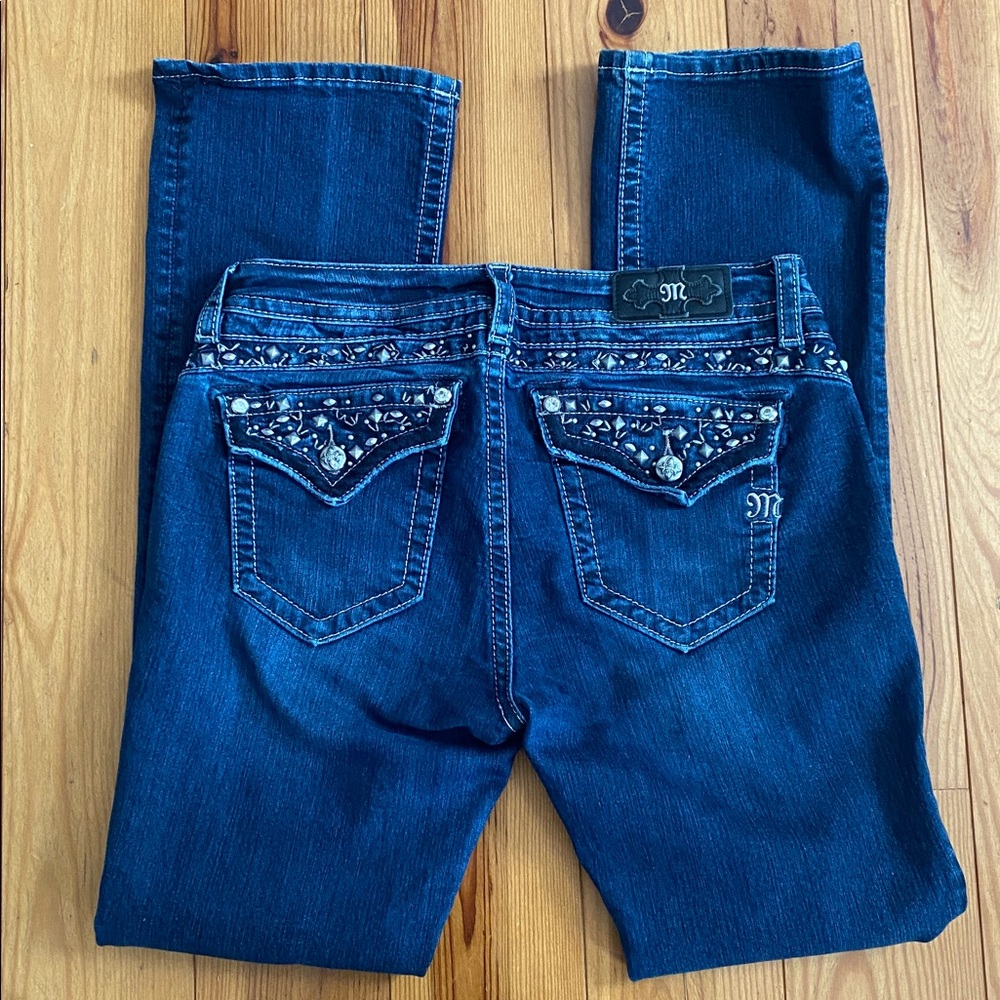 Miss Me Mid Rise Slim Boot Cut Embellished Jeans size 31 - Picture 7 of 12